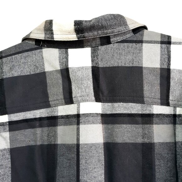 Falls Creek Men Black White Plaid Button-Up Shirt Size XL Flannel 100% Cotton - Picture 4 of 5
